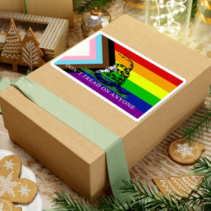 'Don't Tread On Anybody' - LGBT Progressive Pride Gadsden Flag Kiss-Cut Sticker Decal