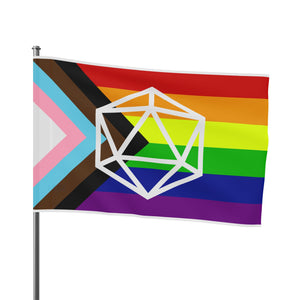 D20 Horizonal Pride Flag, LGBTQ+ Wall Decor, Festival Flag, Parade Accessory, Pride Month Decoration, LGBTQ Pride Home Decor - Gemmed Firefly