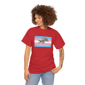 Transgender "Fuck Around and Find Out" Gator Rage LGBT PRIDE Flag T-Shirt T-Shirt - Gemmed Firefly