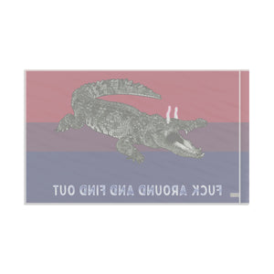 Bisexual Gator Flag "Fuck Around and Find Out" PRIDE Flag 2024 Home Decor - Gemmed Firefly