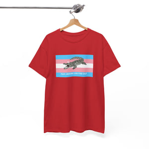 Transgender "Fuck Around and Find Out" Gator Rage LGBT PRIDE Flag T-Shirt T-Shirt - Gemmed Firefly