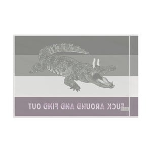 ACE Asexual PRIDE Fuck Around and Find Out Gator Rage Flag Home Decor - Gemmed Firefly
