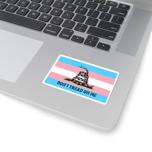 Transgender LGBTQ PRIDE Gadsden Flag "Don't Tread On Me" Sticker Paper products - Gemmed Firefly