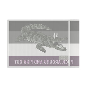 ACE Asexual PRIDE Fuck Around and Find Out Gator Rage Flag Home Decor - Gemmed Firefly