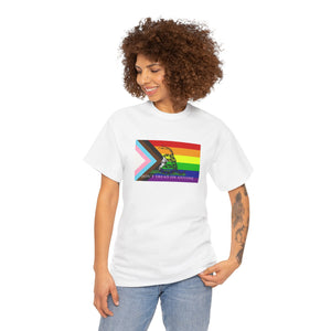 'Don't Tread On Anybody' - LGBT Progressive Pride Gadsden Flag T-Shirt T-Shirt - Gemmed Firefly