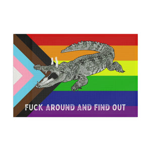 Progressive PRIDE Fuck Around and Find Out Gator LGBT Flag 2024 Home Decor - Gemmed Firefly