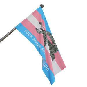 Transgender "Fuck Around and Find Out" Gator Rage LGBT PRIDE Flag 2024 Home Decor - Gemmed Firefly