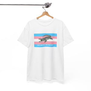 Transgender "Fuck Around and Find Out" Gator Rage LGBT PRIDE Flag T-Shirt T-Shirt - Gemmed Firefly