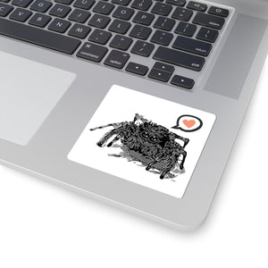 Cute Jumping Spider Sticker — Adorable Heart Speech Bubble Sticker for Laptops, Water Bottles & Journals