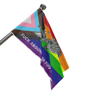 Progressive PRIDE Fuck Around and Find Out Gator LGBT Flag 2024 Home Decor - Gemmed Firefly