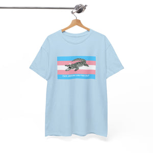 Transgender "Fuck Around and Find Out" Gator Rage LGBT PRIDE Flag T-Shirt T-Shirt - Gemmed Firefly