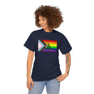 'Don't Tread On Anybody' - LGBT Progressive Pride Gadsden Flag T-Shirt T-Shirt - Gemmed Firefly