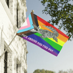 Progressive PRIDE Fuck Around and Find Out Gator LGBT Flag 2024 Home Decor - Gemmed Firefly