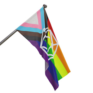 D20 Vertical Pride Flag, LGBTQ+ Decor, Rainbow Flag, Affirmation Banner, Festivals, Inclusivity Decoration Home Decor - Gemmed Firefly