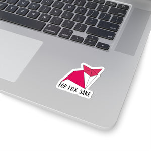 For Fox Sake Kiss-Cut Sticker — Funny Origami Fox Decal for Laptops, Water Bottles & Gifts Paper products - Gemmed Firefly