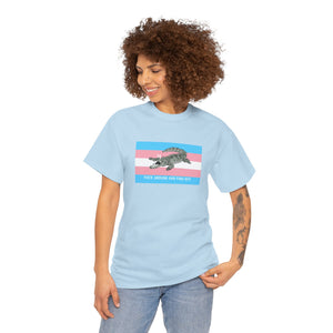 Transgender "Fuck Around and Find Out" Gator Rage LGBT PRIDE Flag T-Shirt T-Shirt - Gemmed Firefly
