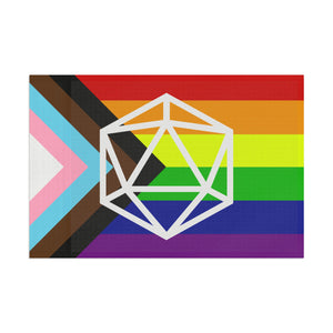 D20 Horizonal Pride Flag, LGBTQ+ Wall Decor, Festival Flag, Parade Accessory, Pride Month Decoration, LGBTQ Pride Home Decor - Gemmed Firefly