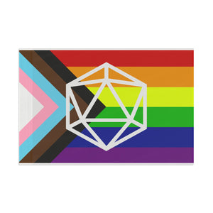 D20 Horizonal Pride Flag, LGBTQ+ Wall Decor, Festival Flag, Parade Accessory, Pride Month Decoration, LGBTQ Pride Home Decor - Gemmed Firefly