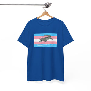 Transgender "Fuck Around and Find Out" Gator Rage LGBT PRIDE Flag T-Shirt T-Shirt - Gemmed Firefly
