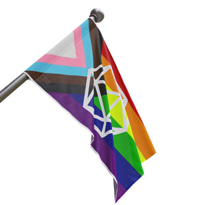 D20 Vertical Pride Flag, LGBTQ+ Decor, Rainbow Flag, Affirmation Banner, Festivals, Inclusivity Decoration Home Decor - Gemmed Firefly