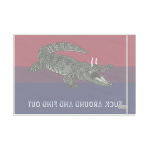 Bisexual Gator Flag "Fuck Around and Find Out" PRIDE Flag 2024 Home Decor - Gemmed Firefly