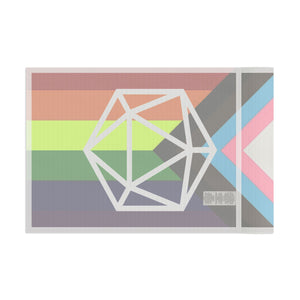 D20 Vertical Pride Flag, LGBTQ+ Decor, Rainbow Flag, Affirmation Banner, Festivals, Inclusivity Decoration Home Decor - Gemmed Firefly
