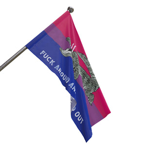 Bisexual Gator Flag "Fuck Around and Find Out" PRIDE Flag 2024 Home Decor - Gemmed Firefly