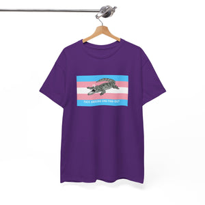 Transgender "Fuck Around and Find Out" Gator Rage LGBT PRIDE Flag T-Shirt T-Shirt - Gemmed Firefly