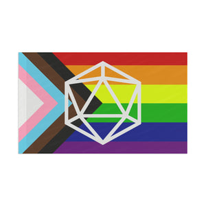 D20 Horizonal Pride Flag, LGBTQ+ Wall Decor, Festival Flag, Parade Accessory, Pride Month Decoration, LGBTQ Pride Home Decor - Gemmed Firefly