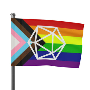 D20 Vertical Pride Flag, LGBTQ+ Decor, Rainbow Flag, Affirmation Banner, Festivals, Inclusivity Decoration Home Decor - Gemmed Firefly