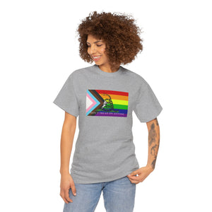 'Don't Tread On Anybody' - LGBT Progressive Pride Gadsden Flag T-Shirt T-Shirt - Gemmed Firefly