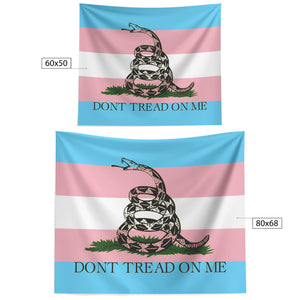 Transgender LGBTQ Gadsden Flag Tapestry Wall Art  - Gemmed Firefly