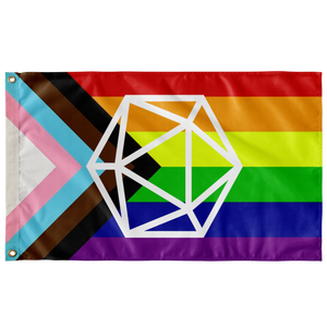 Progressive Pride D20 Vertical LGBT TTRPG Flags  - Gemmed Firefly