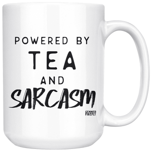 Powered by Tea and Sarcasm Mug Drinkware - Gemmed Firefly