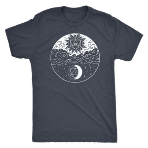 Sun and Moon D20 Balance T-shirt - Gemmed Firefly