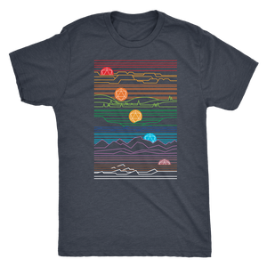 Rising Setting Sun D20 Digital T-shirt - Gemmed Firefly