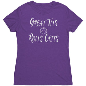 Great Tits Rolls Crits T-shirt - Gemmed Firefly
