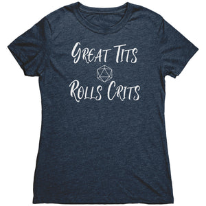 Great Tits Rolls Crits T-shirt - Gemmed Firefly