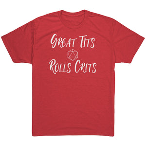 Great Tits Rolls Crits T-shirt - Gemmed Firefly