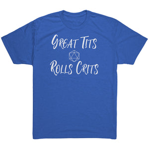 Great Tits Rolls Crits T-shirt - Gemmed Firefly