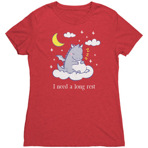 I Need a Long Rest Sleepy Dragon T-shirt - Gemmed Firefly