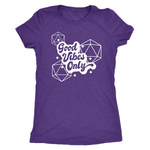 Good Vibes Only D20s T-shirt - Gemmed Firefly