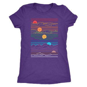 Rising Setting Sun D20 Digital T-shirt - Gemmed Firefly