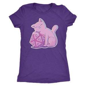 D20 Kitty Glitch T-shirt - Gemmed Firefly