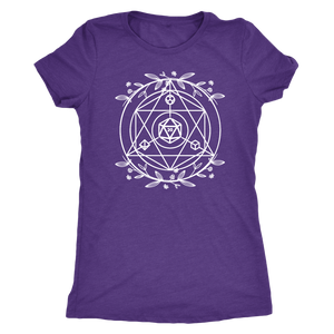 D20 Sacred Floral Geometry T-shirt - Gemmed Firefly