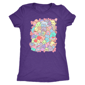Adorable Kawaii Cute Doodle Party Pastel - "Yay" T-shirt - Gemmed Firefly