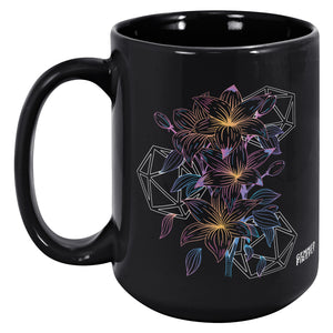 Lilies and Luck Black Mug Ceramic Mugs - Gemmed Firefly