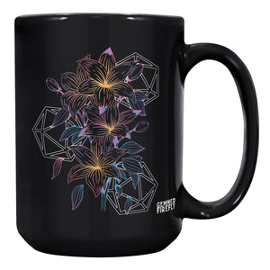 Lilies and Luck Black Mug Ceramic Mugs - Gemmed Firefly