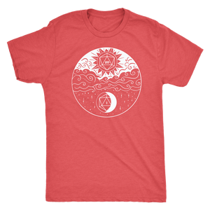 Sun and Moon D20 Balance T-shirt  - Gemmed Firefly