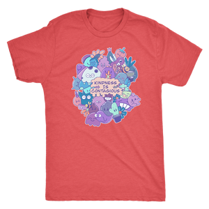 Kindness is Contagious Kawaii Doodle T-shirt - Gemmed Firefly